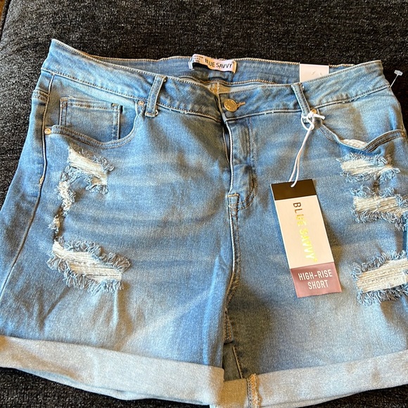 Blue Savvy Pants - NWT Blue Savvy High Rise Short jean shorts size 18